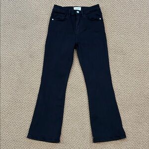 Frame Le Crop Mini Boot Jeans size 26 Film Noir Black